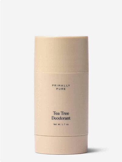 Primally Pure clean deodorant in tea tree and charcoal, trusted by April and her family.