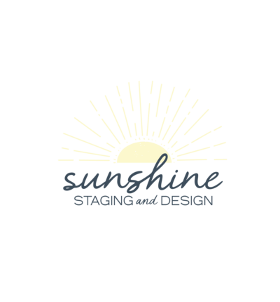 Logo of sunshine staging & design primary logo with sunrays 