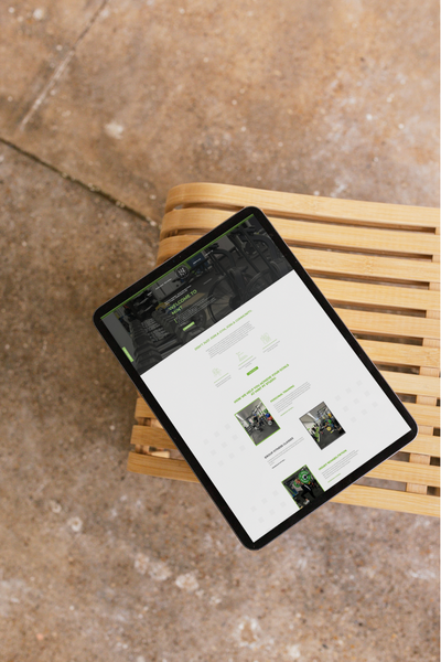 Affordable website design example for a business in the fitness industry Warrnambool by web designer Coja Creative presented on tablet