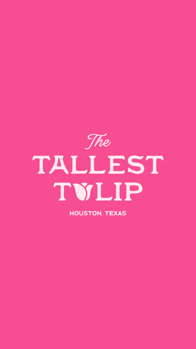 The Tallest Tulip logo on a hot pink background