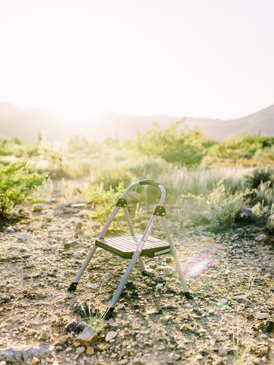 step stool sitting in the desert