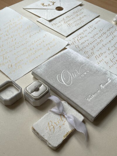 Calligraphy, invitations, details,