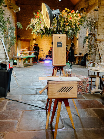 Premium party entertainment modern wooden photo booth hire for Cripps Barn corporate events, weddings, private parties, brand launches and more