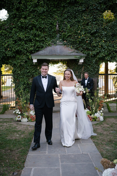 Bride and Groom at Goodstone Inn Middleburg, Virginia
