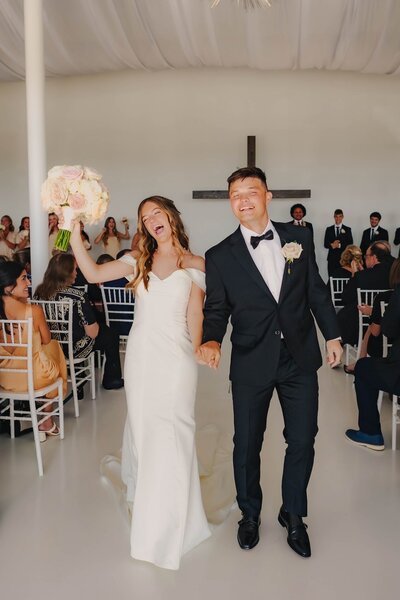 bride and groom at wedding venue in oklahoma