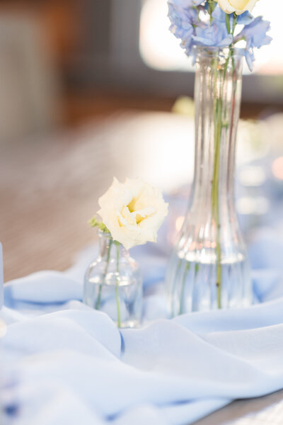 TE Inventory- Light Blue Chiffon Fabric Table Runner 157