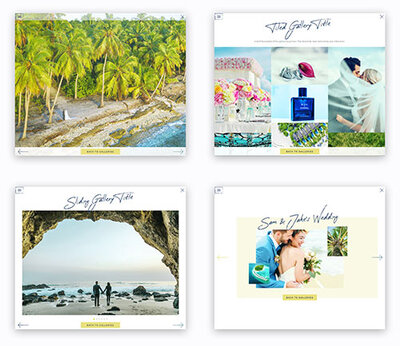 Gallery options Wanderlust Weddings Showit website by The Template Emporium