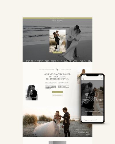 Minimal Showit template for wedding photographer