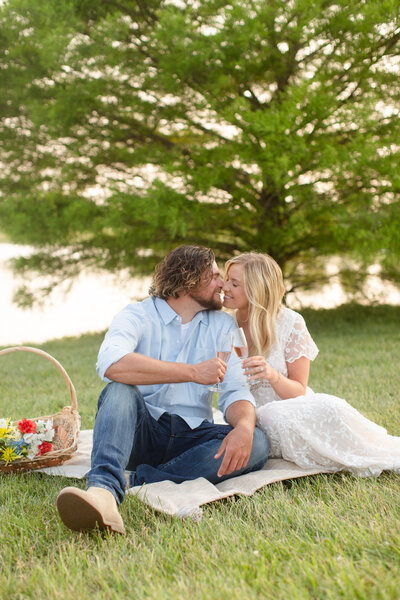 Bright and airy engagement photos for the joyful couple