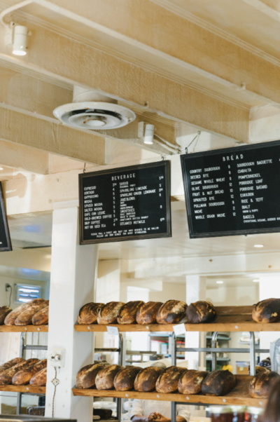 Artisanal breads and pastries in Downtown Los Gatos, California. 
