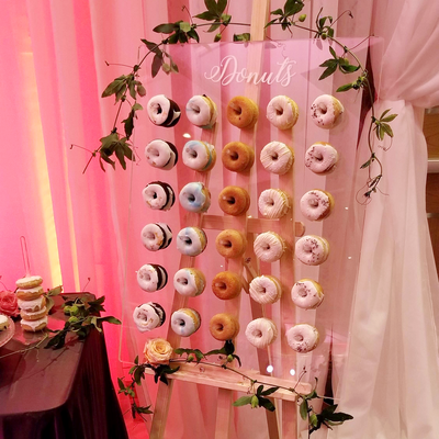 Whippt Kitchen - donuts on rental wall stand wedding with evelyn clark2