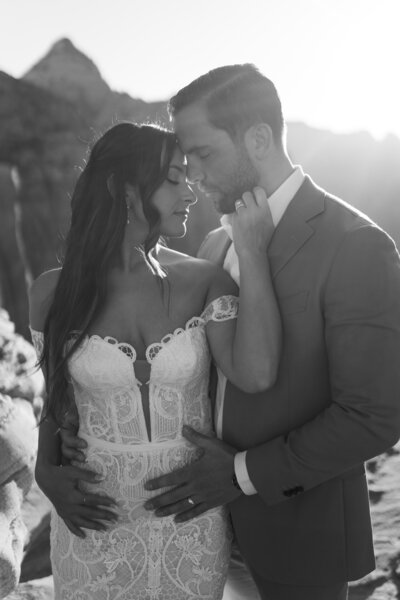 Golden-hour elopement portraits in Zion National Park—Watters & Co. Events curates adventurous yet luxurious celebrations for couples seeking an unforgettable experience.