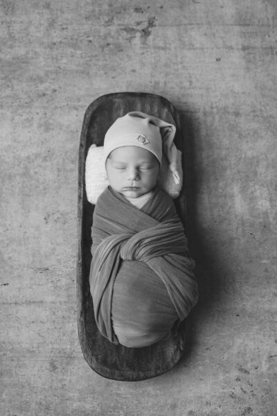 Close-up of swaddled newborn — fine art portrait by Marin County photographer