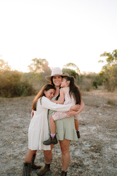 Mother and daughters at a family photo session in Perth