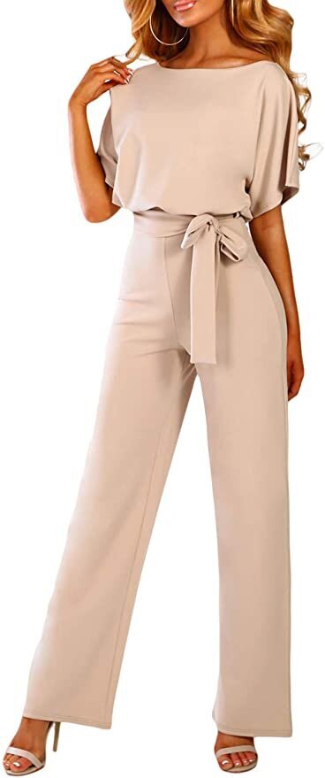 tan womens jumpsuit professional travel outfit inspiration
