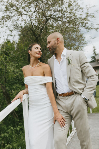 bride and groom captured by fernie wedding photographer