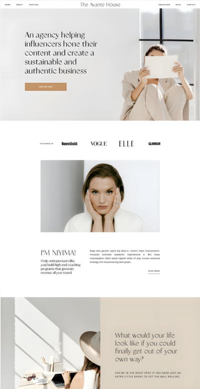 ipad mockup of Avante Website