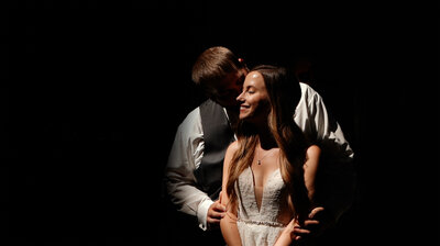 Dramatic lighting for a bride and groom.