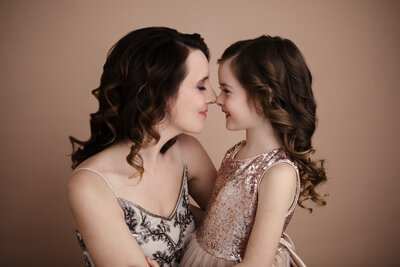 Beauty portrait of mother and young daughter in Buffalo, New York