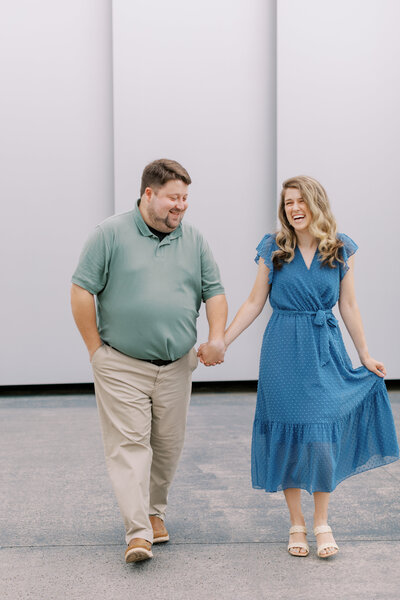 engagement session in raleigh north carolina with couple at north carolina museum of art