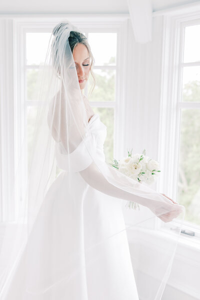Bridal Portrait Photographer Atlanta Georgia | Bridal Session Photo of a Bride in a Long Veil