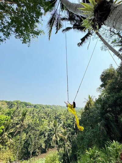 Client Swings on Giant swing in Bali