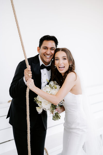 Candid moment of the married couple Houston wedding photography by Julie & Daniel