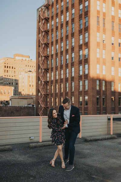 Engagement session on a Memphis rooftop!