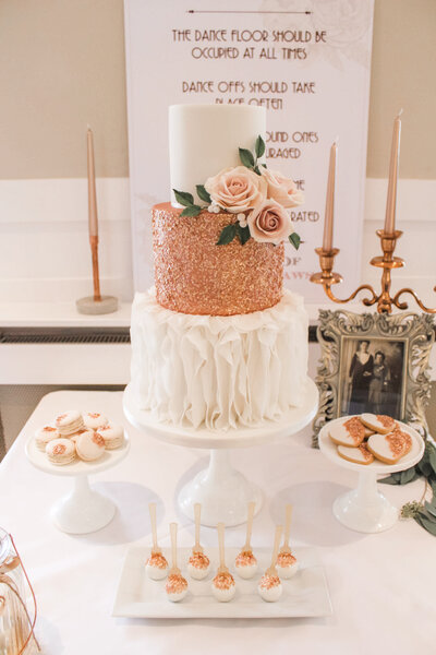 Wedding Cakes Nottingham, rose gold wedding cake