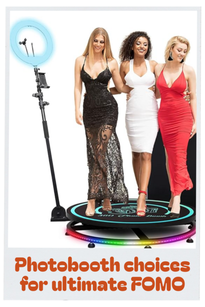 3 women standing on a 360 Photobooth