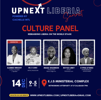 Culture panel digital flyer for the upnext liberia summit