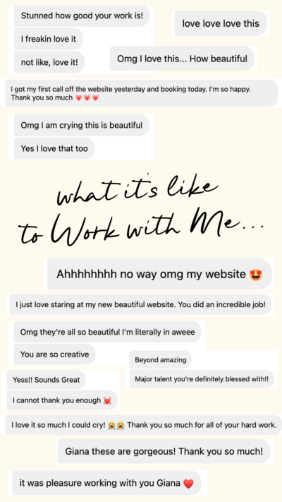 Screenshot of Past Client Reviews Giana Creative has got