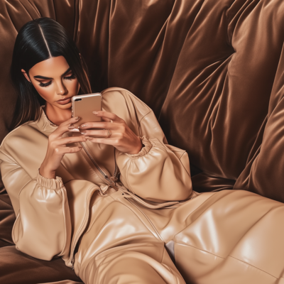 Woman managing social media accounts on her phone, showcasing Muse Studio’s expertise in social media management, community engagement, and content scheduling.