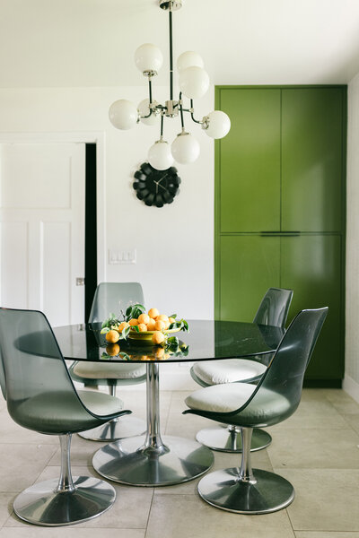 Editorial kitchen interior showcasing midcentury modern design with lemons and clean lines, captured during a brand shoot in Greenville SC by Dani Lacey Photographs.