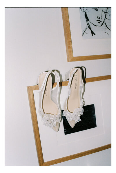 wedding shoes on hanger trendy flash photos for couples