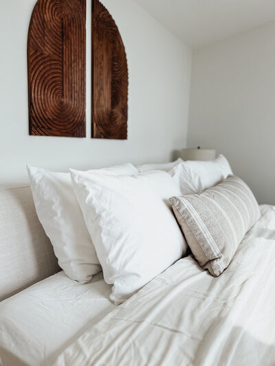 Bed with white covers