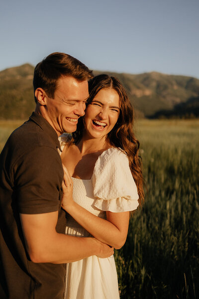 engagement photos in field