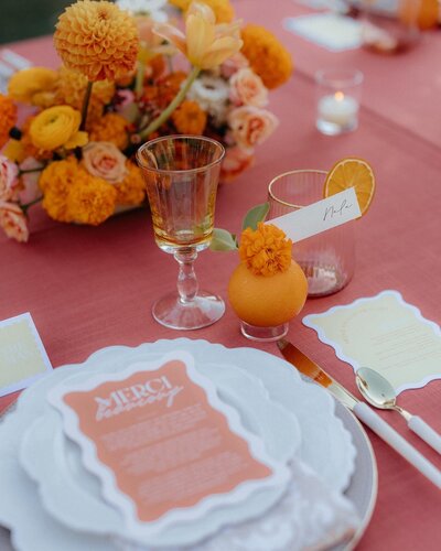 Bold circus wedding colors in Palm Springs designed by Snapdragon Bloom Bar