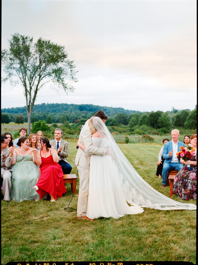 Massachusetts backyard wedding photographed on film photography