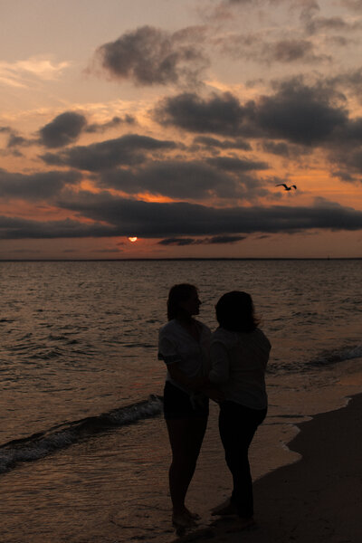 Engagement session at the beach sunset