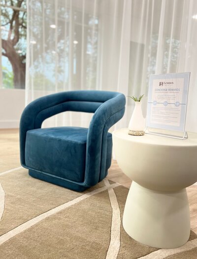 Medical Spa Interior With Blue Chair And Curtain