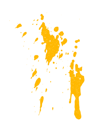 Yellow paint splatter dripping for a grunge branding style