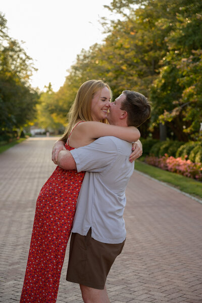 maryland couple embracing each other near the water