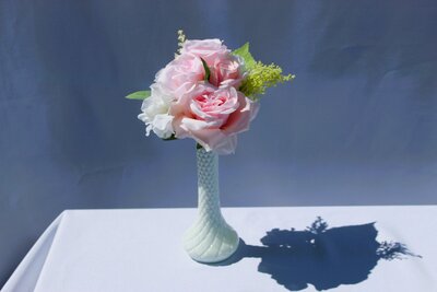 Pink Rose & Cream Hydrangea BOUQUET (2)