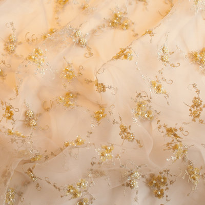 Gold Vintage Lace Beaded Overlay