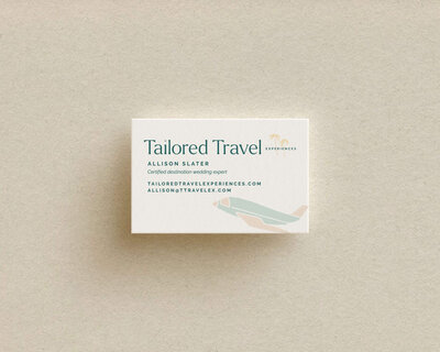 Business card design for a travel agent