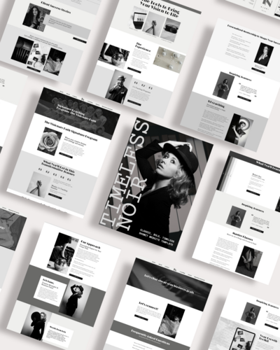Classic, nostalgic, timeless noir inspired Showit website template for coaches