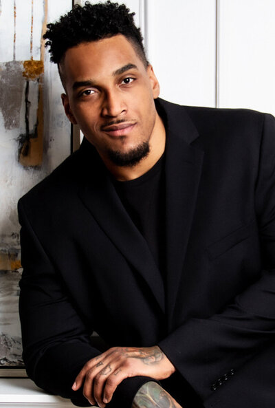 Business headshot featuring Joe Barksdale dark suit against white background