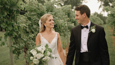 Couple Looks At Each Other at Keswick Vineyards