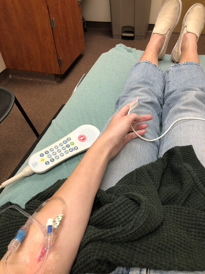 Getting an IV in the ER.